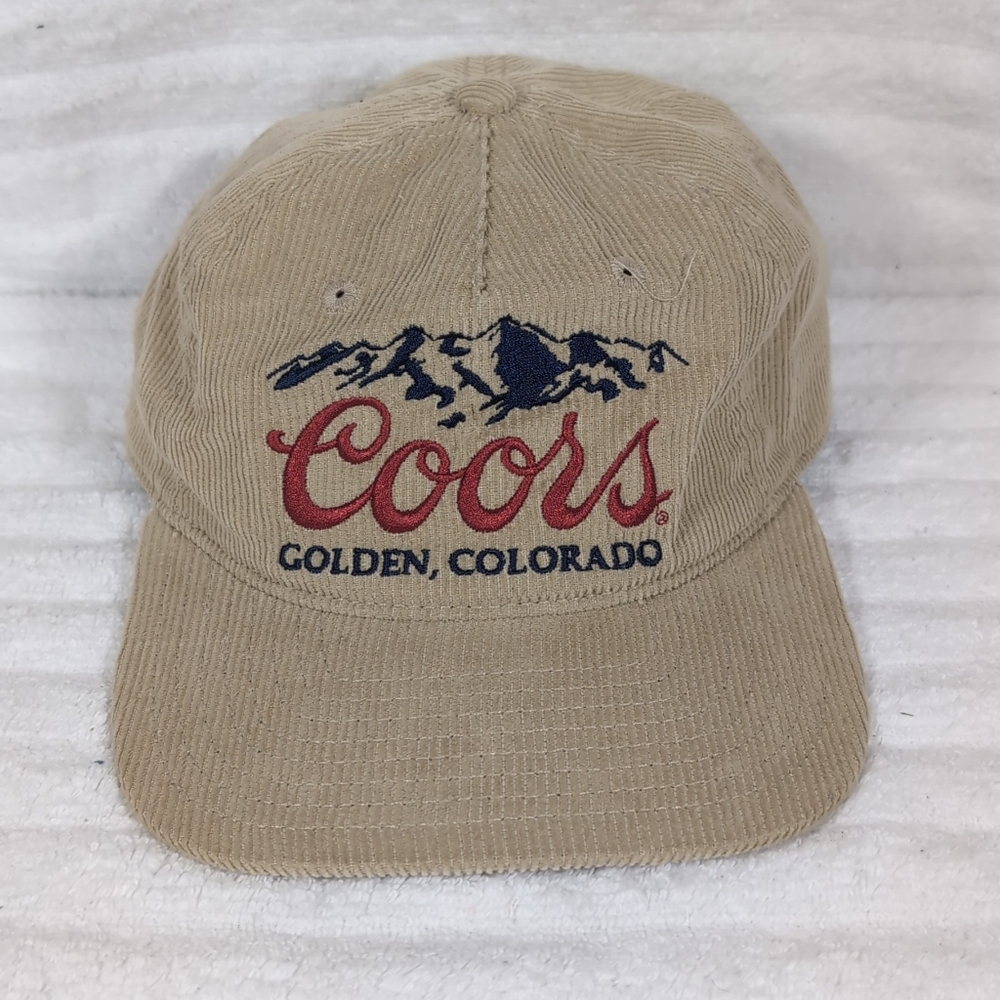 Authentic Coors Banquet Beer Snapback Corduroy Hat Golden Colorado Adjustable